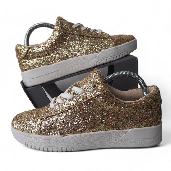 Jessica Simpson Silesta 4 Glitter Embellished Casual Sneakers Gold Women's 7.5M - Picture 1 of 12